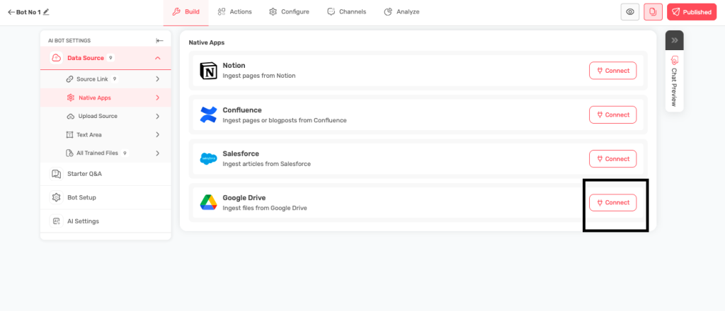 ChatbotBuilder knowledge base dashboard