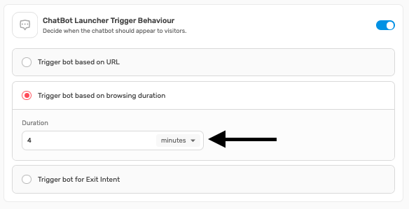 Chatbot Launcher Trigger Behaviour