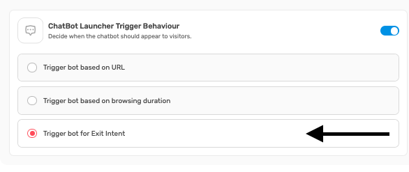 Chatbot Launcher Trigger Behaviour
